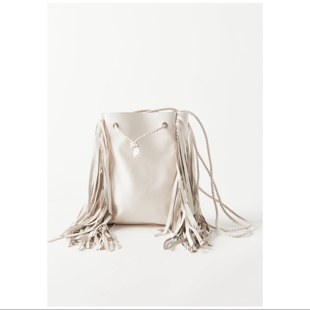 Leather fringe crossbody